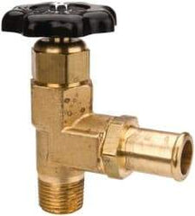 Parker - Hose I.D. x MNPTF End Connection Brass Truck Valve - 3.73" OAL, 3/4 x 1/2" Pipe - Exact Industrial Supply
