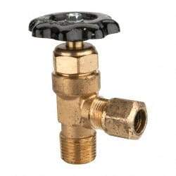 Parker - Tube (NTA) x MNPTF End Connection Brass Truck Valve - 3.28" OAL, 1/2" Pipe - Exact Industrial Supply
