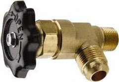 Parker - Flare x MNPTF End Connection Brass Truck Valve - 3.28" OAL, 1/2" Pipe - Exact Industrial Supply