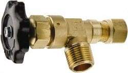 Parker - MNPTF x Tube (NTA) End Connection Brass Truck Valve - 3.58" OAL, 1/2" Pipe - Exact Industrial Supply