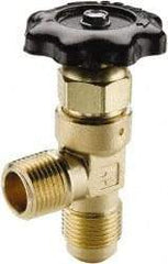 Parker - MNPTF x Flare End Connection Brass Truck Valve - 3.6" OAL, 1/2 x 5/8" Pipe - Exact Industrial Supply