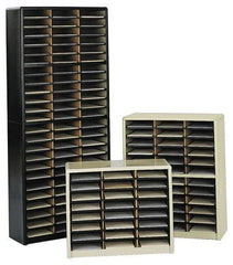 Safco - 32-1/4" Wide x 25-3/4" High x 13-1/2" Deep Steel Document Organizer - 24 Compartments, Black, 9-3/4" Wide x 2-1/2" High x 12-1/2" Deep Compartment - Exact Industrial Supply