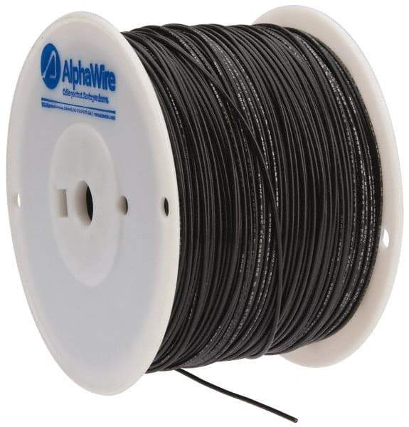 Alpha Wire - 16 AWG, 1 Strand, 305 m OAL, Tinned Copper Hook Up Wire - Black PVC Jacket, 0.083" Diam - Exact Industrial Supply