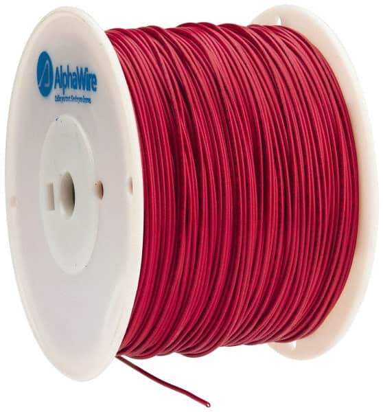 Alpha Wire - 16 AWG, 1 Strand, 305 m OAL, Tinned Copper Hook Up Wire - Red PVC Jacket, 0.083" Diam - Exact Industrial Supply