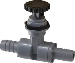Specialty Mfr - 1/2" Pipe, Inline Needle Valve - EPDM Seal, Barbed x Barbed Ends, PVC Valve, 125 Max psi - Exact Industrial Supply