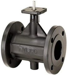 NIBCO - 2" Pipe, Flanged Butterfly Valve - Bare Stem Handle, Ductile Iron Body, Polyamide Seat, 285 WOG, EPDM Coated Ductile Iron Disc, Stainless Steel Stem - Exact Industrial Supply