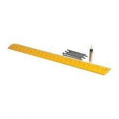 Eagle - 72" Long x 10" Wide x 2" High, Speed Bump with Cable Protector - Yellow, High Density Polyethylene - Exact Industrial Supply