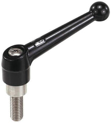 KIPP - M16 x 2.0, 30mm Hub Diam, Zinc Die Cast (Stainless Steel Components) Metric Threaded Stud Adjustable Clamping Lever - 50mm Stud Length, 126mm OAL, 79mm High - Exact Industrial Supply