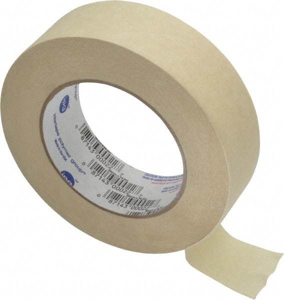 Intertape - 1-1/2" Wide x 60 Yd Long Tan Paper Masking Tape - Series PG505, 5.8 mil Thick, 20 In/Lb Tensile Strength - Exact Industrial Supply