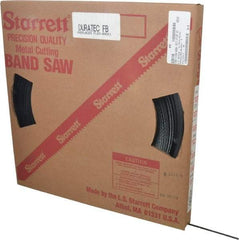 Starrett - 1/4" x 250' x 0.025" Carbon Steel Band Saw Blade Coil Stock - 10 TPI, Toothed Edge, Straight Form, Raker Set, Flexible Back, No Rake Angle, Constant Pitch, Contour Cutting - Exact Industrial Supply