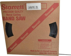 Starrett - 3/8" x 250' x 0.025" Carbon Steel Band Saw Blade Coil Stock - 10 TPI, Toothed Edge, Straight Form, Raker Set, Flexible Back, No Rake Angle, Constant Pitch, Contour Cutting - Exact Industrial Supply