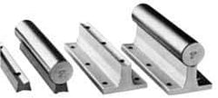 Thomson Industries - 5/16" Bolt, For 1-1/4" Diam Shaft, 24" Long, Aluminum Round Drilled Shaft Support Rail - 2-1/8" Base Width, 5/16" Base Thickness, 0.343" Mounting Hole Diam, 1-7/8" Btw Mount Hole Centers - Exact Industrial Supply