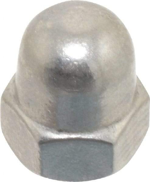 Value Collection - M5x0.8 Metric Coarse, 8mm Width Across Flats, Uncoated, Stainless Steel Acorn Nut - 10mm Overall Height, Austenitic A2, DIN 1587 - Exact Industrial Supply