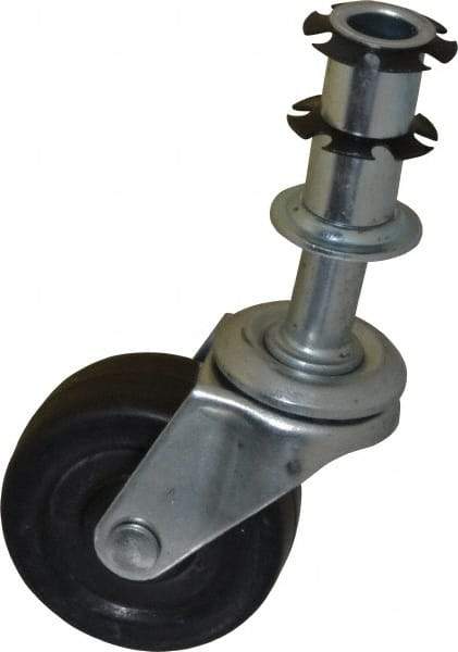 Bevco - Black Rubber Wheel Casters (5) - For Adjustable Height Chairs - Exact Industrial Supply