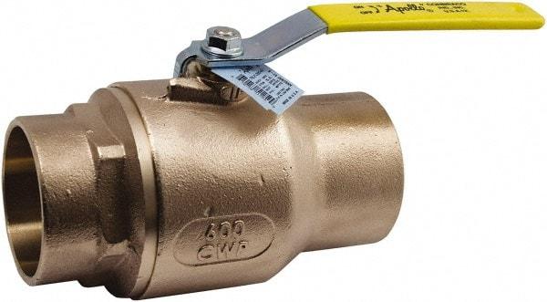 Conbraco - 1-1/2" Pipe, Standard Port, Lead Free Bronze Standard Ball Valve - 2 Piece, Solder x Solder Ends, Lever Handle, 600 WOG, 150 WSP - Exact Industrial Supply