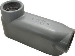 Thomas & Betts - LB Body, 2" Trade, IMC, Rigid Aluminum Conduit Body - Oval, 9-13/16" OAL, 69-1/2 cc Capacity, Gray - Exact Industrial Supply