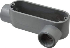 Thomas & Betts - LL Body, 1/2" Trade, IMC, Rigid Aluminum Conduit Body - Oval, 3-1/2" OAL, 4.3 cc Capacity, Gray - Exact Industrial Supply