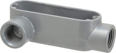 Thomas & Betts - LR Body, 1/2" Trade, IMC, Rigid Aluminum Conduit Body - Oval, 3-1/2" OAL, 4.3 cc Capacity, Gray - Exact Industrial Supply