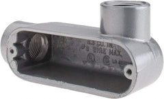 Thomas & Betts - LR Body, 1-1/2" Trade, IMC, Rigid Aluminum Conduit Body - Oval, 6-1/2" OAL, 32 cc Capacity, Gray - Exact Industrial Supply