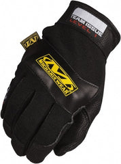 General Purpose Work Gloves: X-Large, Leather Black, Tricot-Lined, Lint Free