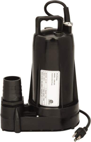 Value Collection - 1/2 hp, 120 Amp Rating, 120 Volts, Full-On Operation, Submersible Pump - Plastic Housing - Exact Industrial Supply
