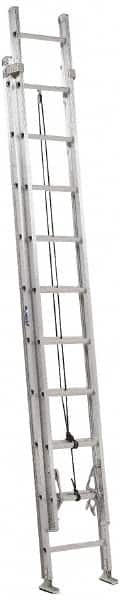 Louisville - 20' High, Type IA Rating, Aluminum Industrial Extension Ladder - Exact Industrial Supply