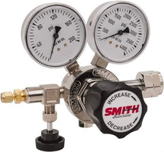 Miller-Smith - 350 CGA Inlet Connection, 150 Max psi, Hydrogen Welding Regulator - Needle Valve with 1/8" Swagelok Tube Fitting Thread - Exact Industrial Supply
