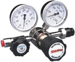 Miller-Smith - 330 CGA Inlet Connection, 25 Max psi, Corrosive Service Gases Welding Regulator - Stainless Steel Diaphragm Valve with 1/4" Swagelok Tube Fitting Thread - Exact Industrial Supply