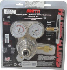 Miller-Smith - 300 CGA Inlet Connection, B L/H Fitting, 15 Max psi, Acetylene Welding Regulator - 9/16-18 Thread, Left Hand Rotation - Exact Industrial Supply