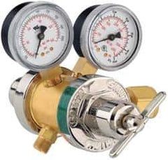 Miller-Smith - 300 CGA Inlet Connection, B Fitting, 15 Max psi, Acetylene Welding Regulator - 9/16-18 L/H Thread, Left Hand Rotation - Exact Industrial Supply