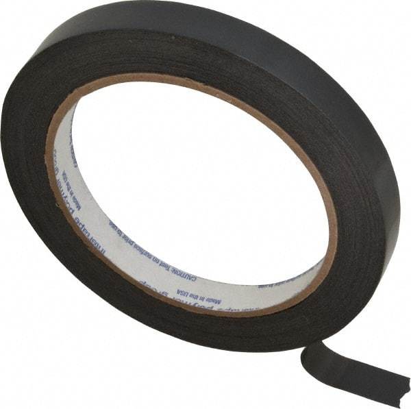 Intertape - 1/2" x 60 Yd Black Rubber Adhesive Strapping Tape - Polypropylene Film Backing, 2.7 mil Thick, 95 Lb Tensile Strength, Series 197 - Exact Industrial Supply