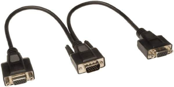 Tripp-Lite - 1' Long, HD15/HD15 Computer Cable - Black, Male, Female x Female - Exact Industrial Supply