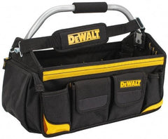 DeWALT - 34 Pocket Black & Yellow Polyester Tool Tote - 18" Wide x 9" Deep x 8" High - Exact Industrial Supply