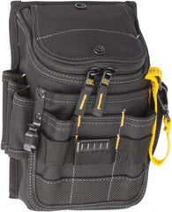 CLC - Medium Ziptop General Purpose Utility Pouch - Polyester, Black, 7-3/4" Wide x 9-3/4" High, Clip on or Through Belt - Exact Industrial Supply
