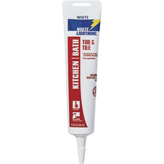 White Lightning - 5.5 oz Cartridge White Acrylic & Silicone Hybrid Caulk - 180°F Max Operating Temp - Exact Industrial Supply