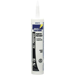 White Lightning - 10 oz Cartridge White Acrylic & Latex Caulk - -30 to 180°F Operating Temp, 5 to 7 min Tack Free Dry Time - Exact Industrial Supply