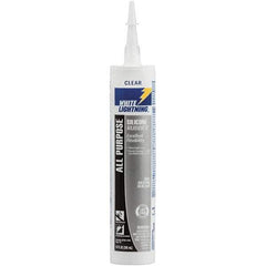 White Lightning - 10 oz Cartridge Clear RTV Silicone Joint Sealant - -80 to 400°F Operating Temp, 30 min Tack Free Dry Time, 24 hr Full Cure Time - Exact Industrial Supply