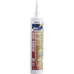 White Lightning - 10 oz Cartridge White RTV Silicone Caulk - 150°F Max Operating Temp - Exact Industrial Supply