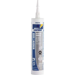 White Lightning - 10 oz Cartridge White RTV Silicone Joint Sealant - -80 to 450°F Operating Temp, 30 min Tack Free Dry Time, 24 hr Full Cure Time - Exact Industrial Supply