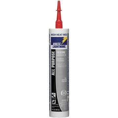 White Lightning - 10 oz Cartridge Red RTV Silicone Joint Sealant - -80 to 400°F Operating Temp, 30 min Tack Free Dry Time, 24 hr Full Cure Time - Exact Industrial Supply
