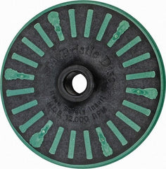 3M - 4-1/2" 50 Grit Ceramic Straight Disc Brush - Coarse Grade, Threaded Hole Connector, 3/4" Trim Length, 5/8-11 Threaded Arbor Hole - Exact Industrial Supply