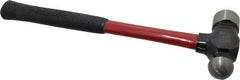 Proto - 2 Lb Head Ball Pein Hammer - Fiberglass Handle, 1-1/4" Face Diam, 15-1/4" OAL, Fiberglass with Cushion Grip - Exact Industrial Supply