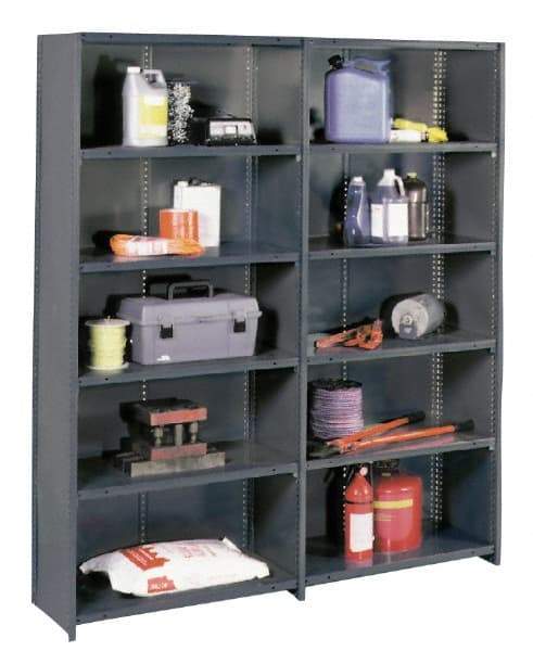 Value Collection - 5 Shelf, 500 Lb. Capacity, Closed Shelving Add-On Unit - 48 Inch Wide x 12 Inch Deep x 85 Inch High, Gray - Exact Industrial Supply