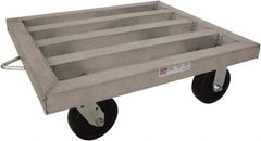 PRO-SOURCE - 2,000 Lb Capacity Aluminum Welded Aluminum Dolly - 28" Long x 24" Wide x 10" High, 6" Wheels - Exact Industrial Supply