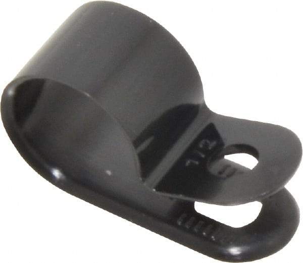 Value Collection - 13.8mm Bundle Diam, 0.181" Hole, Nylon Clamp - Black - Exact Industrial Supply