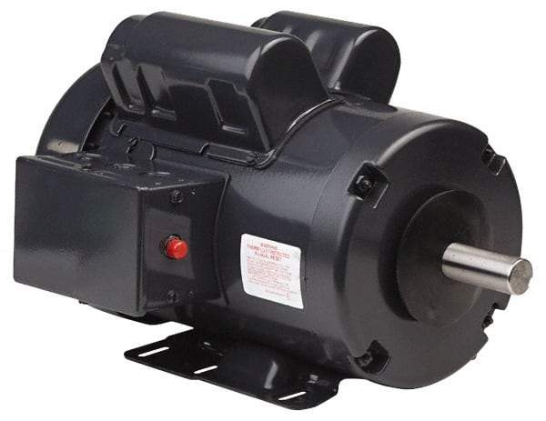 US Motors - 3/4 hp, TEFC Enclosure, No Thermal Protection, 1,140 RPM, 115/208-230 Volt, 60 Hz, Single Phase Capacitor Start-Cap Run Motor - Size 56H Frame, Rigid Base Mount, 1 Speed, Ball Bearings, 10.05 Full Load Amps, B Class Insulation, Reversible - Exact Industrial Supply