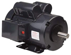 US Motors - 3/4 hp, TEFC Enclosure, No Thermal Protection, 1,140 RPM, 115/208-230 Volt, 60 Hz, Single Phase Capacitor Start-Cap Run Motor - Size 56H Frame, Rigid Base Mount, 1 Speed, Ball Bearings, 10.05 Full Load Amps, B Class Insulation, Reversible - Exact Industrial Supply