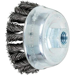 PFERD - Knotted Wire Cup Brush - 3-1/2X.02X5/8-11 COMBITWIST CS KNTCUP BRSH - Exact Industrial Supply