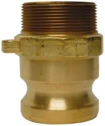 EVER-TITE Coupling Products - 2-1/2" Brass Cam & Groove Suction & Discharge Hose Male Adapter Male NPT Thread - Part F, 2-1/2" Thread, 250 Max psi - Exact Industrial Supply