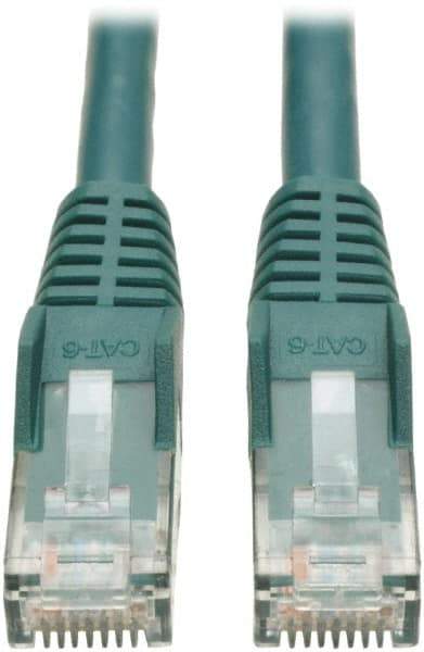 Tripp-Lite - Cat6, 24 AWG, 8 Wires, 550 MHz, Unshielded Network & Ethernet Cable - Green, PVC, 10' OAL - Exact Industrial Supply